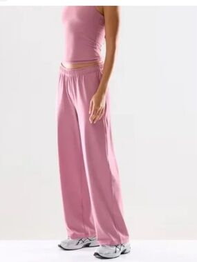 Aritzia TNA Golden Wide-Leg Pink Lounge Pants